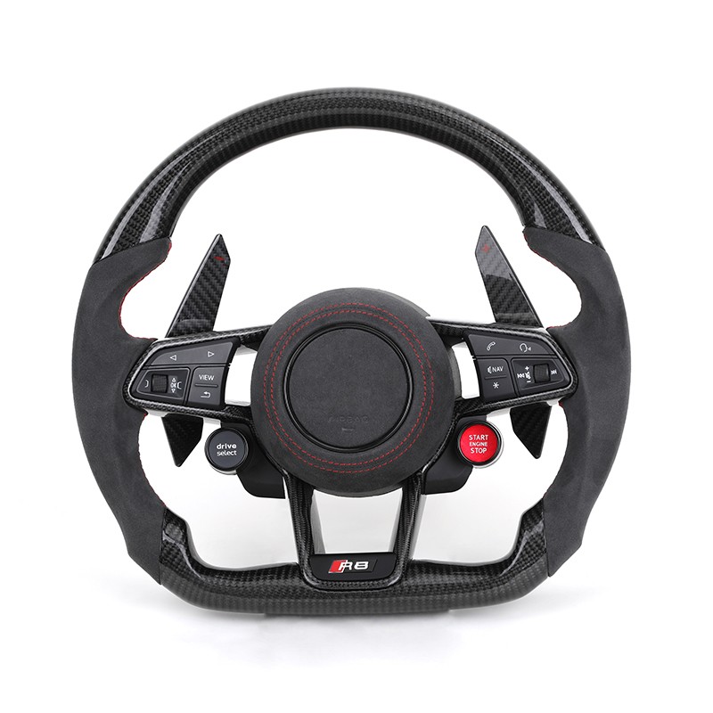 R8 Alcantara Carbon Steering Wheel for Audi A3 A4 A5 A6 C7 C8 Q3 Q5 Q7 RS3 RS7 8V