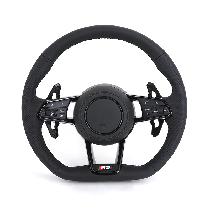 R8 Leather Steering Wheel for Audi A6 C7 C6 A7 A3 A4 RS3 RS5 RS6 RS7