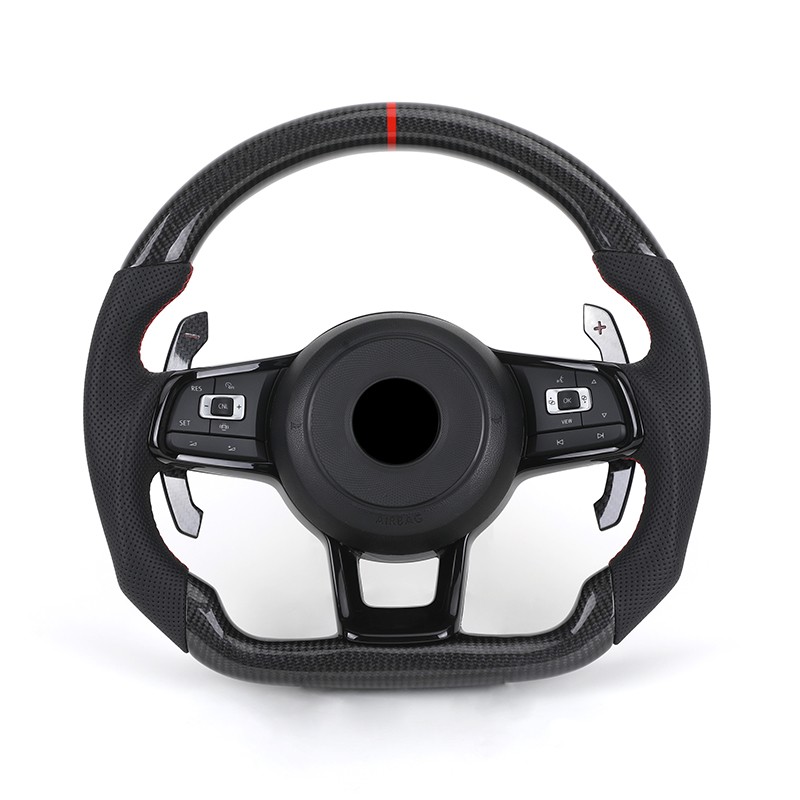 Carbon Fiber Steering Wheel for V W Polo Golf R MK6 MK7 GTi