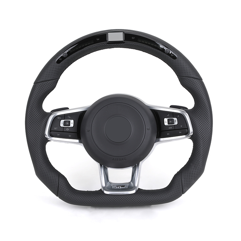 LED Leather Steering Wheel for VW Golf  R MK6 MK7 Gti